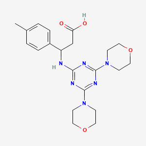 3-{[4,6-Di(morpholin-4-yl)-1,3,5-triazin-2-yl]amino}-3-(4-methylphenyl)propanoic acid