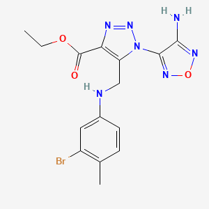 ethyl 1-(4-amino-1,2,5-oxadiazol-3-yl)-5-{[(3-bromo-4-methylphenyl)amino]methyl}-1H-1,2,3-triazole-4-carboxylate