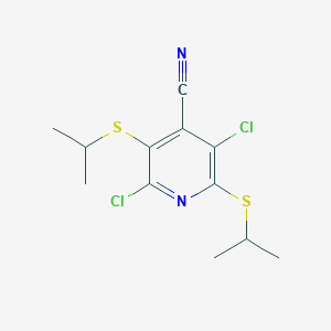 2,5-Dichloro-3,6-bis(propan-2-ylsulfanyl)pyridine-4-carbonitrile