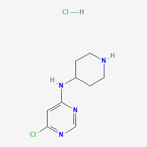 molecular formula C9H14Cl2N4 B1500690 (6-Chloro-pyrimidin-4-yl)-piperidin-4-yl-amine hydrochloride CAS No. 1185318-56-2