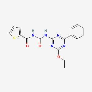 molecular formula C17H15N5O3S B15006902 N-[(4-ethoxy-6-phenyl-1,3,5-triazin-2-yl)carbamoyl]thiophene-2-carboxamide 