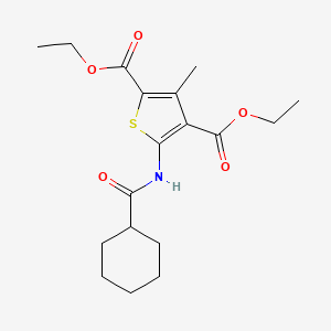 molecular formula C18H25NO5S B15006911 Diethyl 5-[(cyclohexylcarbonyl)amino]-3-methylthiophene-2,4-dicarboxylate 