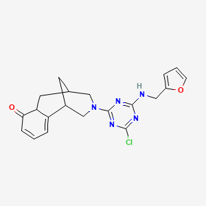 molecular formula C20H20ClN5O2 B15006915 3-{4-chloro-6-[(furan-2-ylmethyl)amino]-1,3,5-triazin-2-yl}-2,3,4,5,6,6a-hexahydro-1,5-methano-3-benzazocin-7(1H)-one 