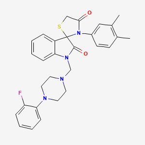 3'-(3,4-Dimethylphenyl)-1-{[4-(2-fluorophenyl)piperazin-1-YL]methyl}-1,2-dihydrospiro[indole-3,2'-[1,3]thiazolidine]-2,4'-dione