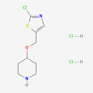 molecular formula C9H15Cl3N2OS B1500693 4-(2-Chloro-thiazol-5-ylmethoxy)-piperidine dihydrochloride CAS No. 1185311-06-1