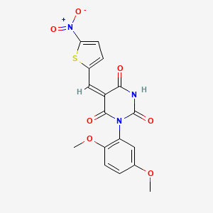 (5E)-1-(2,5-dimethoxyphenyl)-5-[(5-nitrothiophen-2-yl)methylidene]-1,3-diazinane-2,4,6-trione