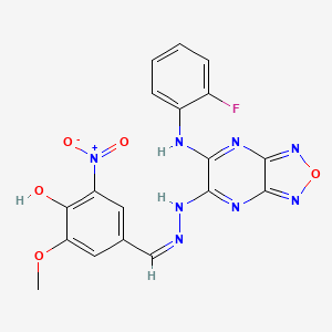 4-[(Z)-(2-{6-[(2-fluorophenyl)amino][1,2,5]oxadiazolo[3,4-b]pyrazin-5-yl}hydrazinylidene)methyl]-2-methoxy-6-nitrophenol