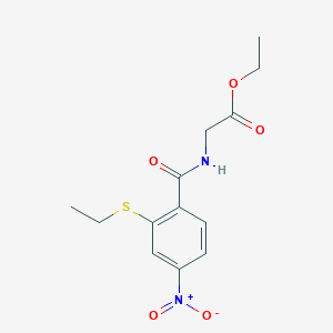 molecular formula C13H16N2O5S B15006949 (2-Ethylsulfanyl-4-nitro-benzoylamino)-acetic acid ethyl ester 