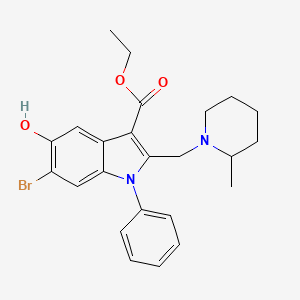 molecular formula C24H27BrN2O3 B15006962 ethyl 6-bromo-5-hydroxy-2-[(2-methylpiperidin-1-yl)methyl]-1-phenyl-1H-indole-3-carboxylate 