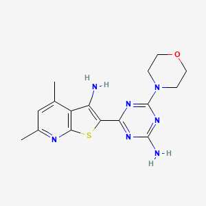 2-[4-Amino-6-(morpholin-4-yl)-1,3,5-triazin-2-yl]-4,6-dimethylthieno[2,3-b]pyridin-3-amine