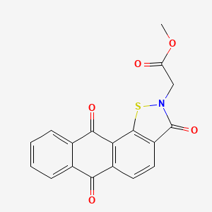 molecular formula C18H11NO5S B15006983 Acetic acid, (3,6,11-trioxo-6,11-dihydro-3H-1-thia-2-azacyclopenta[a]anthracen-2-yl)-, methyl ester 