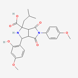 3-(2-Hydroxy-4-methoxyphenyl)-5-(4-methoxyphenyl)-1-(2-methylpropyl)-4,6-dioxooctahydropyrrolo[3,4-c]pyrrole-1-carboxylic acid