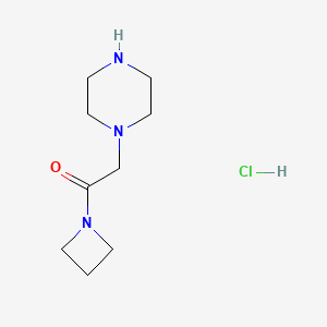 molecular formula C9H18ClN3O B1500703 1-Azetidin-1-yl-2-piperazin-1-yl-ethanone; hydrochloride CAS No. 1162262-36-3