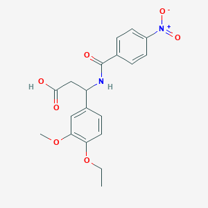 3-(4-Ethoxy-3-methoxyphenyl)-3-{[(4-nitrophenyl)carbonyl]amino}propanoic acid