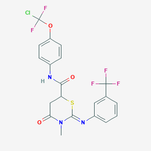 N-(4-[Chloro(difluoro)methoxy]phenyl)-3-methyl-4-oxo-2-([3-(trifluoromethyl)phenyl]imino)-1,3-thiazinane-6-carboxamide