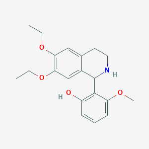 molecular formula C20H25NO4 B15007049 2-(6,7-Diethoxy-1,2,3,4-tetrahydroisoquinolin-1-yl)-3-methoxyphenol 