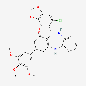 11-(6-chloro-1,3-benzodioxol-5-yl)-3-(3,4,5-trimethoxyphenyl)-2,3,4,5,10,11-hexahydro-1H-dibenzo[b,e][1,4]diazepin-1-one