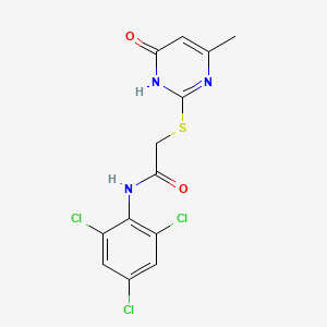 molecular formula C13H10Cl3N3O2S B15007120 2-((4-Hydroxy-6-methylpyrimidin-2-yl)thio)-N-(2,4,6-trichlorophenyl)acetamide 