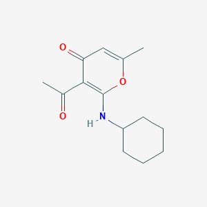 molecular formula C14H19NO3 B15007162 3-acetyl-2-(cyclohexylamino)-6-methyl-4H-pyran-4-one 