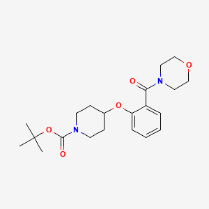 molecular formula C21H30N2O5 B1500717 4-[2-(Morpholine-4-carbonyl)-phenoxy]-piperidine-1-carboxylic acid tert-butyl ester CAS No. 1146080-02-5
