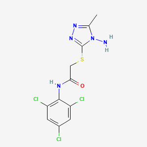 2-[(4-amino-5-methyl-4H-1,2,4-triazol-3-yl)sulfanyl]-N-(2,4,6-trichlorophenyl)acetamide