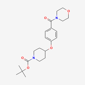 molecular formula C21H30N2O5 B1500720 4-[4-(Morpholine-4-carbonyl)-phenoxy]-piperidine-1-carboxylic acid tert-butyl ester CAS No. 1146080-05-8