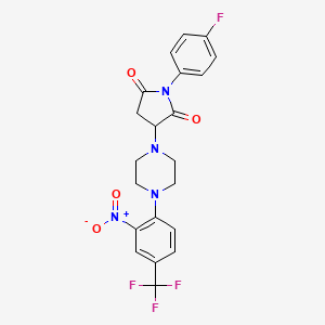 1-(4-Fluorophenyl)-3-{4-[2-nitro-4-(trifluoromethyl)phenyl]piperazin-1-yl}pyrrolidine-2,5-dione