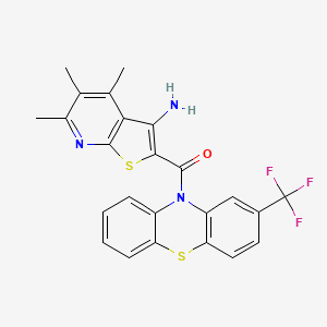 molecular formula C24H18F3N3OS2 B15007247 (3-amino-4,5,6-trimethylthieno[2,3-b]pyridin-2-yl)[2-(trifluoromethyl)-10H-phenothiazin-10-yl]methanone 