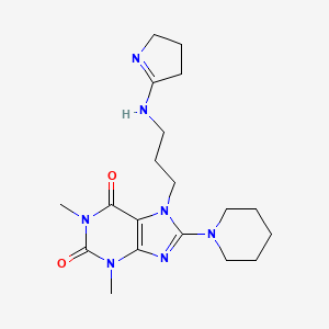 1,3-dimethyl-8-(piperidin-1-yl)-7-{3-[(2E)-pyrrolidin-2-ylideneamino]propyl}-3,7-dihydro-1H-purine-2,6-dione