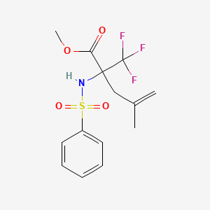 molecular formula C14H16F3NO4S B15007271 methyl 4-methylidene-N-(phenylsulfonyl)-2-(trifluoromethyl)norvalinate 