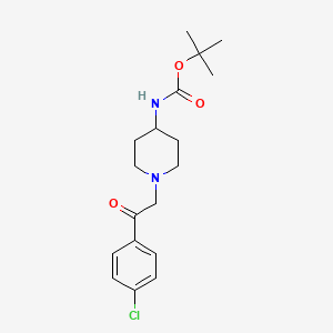 molecular formula C18H25ClN2O3 B1500728 {1-[2-(4-Chloro-phenyl)-2-oxo-ethyl]-piperidin-4-yl}-carbamic acid tert-butyl ester CAS No. 1146080-69-4