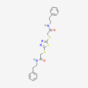 2,2'-(1,3,4-thiadiazole-2,5-diyldisulfanediyl)bis[N-(2-phenylethyl)acetamide]