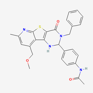 N-[4-[5-benzyl-13-(methoxymethyl)-11-methyl-6-oxo-8-thia-3,5,10-triazatricyclo[7.4.0.02,7]trideca-1(13),2(7),9,11-tetraen-4-yl]phenyl]acetamide