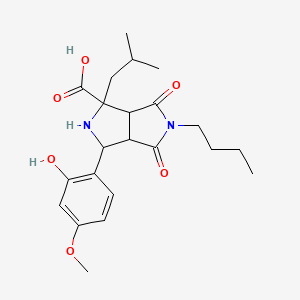 molecular formula C22H30N2O6 B15007358 5-Butyl-3-(2-hydroxy-4-methoxyphenyl)-1-(2-methylpropyl)-4,6-dioxooctahydropyrrolo[3,4-c]pyrrole-1-carboxylic acid 