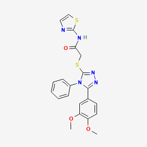 2-{[5-(3,4-dimethoxyphenyl)-4-phenyl-4H-1,2,4-triazol-3-yl]sulfanyl}-N-(1,3-thiazol-2-yl)acetamide