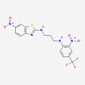 molecular formula C17H14F3N5O4S B15007375 N-(6-nitro-1,3-benzothiazol-2-yl)-N'-[2-nitro-4-(trifluoromethyl)phenyl]propane-1,3-diamine 