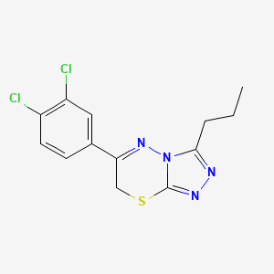 molecular formula C13H12Cl2N4S B15007388 6-(3,4-dichlorophenyl)-3-propyl-7H-[1,2,4]triazolo[3,4-b][1,3,4]thiadiazine 