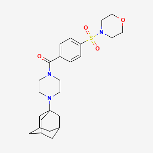 molecular formula C25H35N3O4S B15007390 4-{4-[4-(Adamantan-1-YL)piperazine-1-carbonyl]benzenesulfonyl}morpholine 