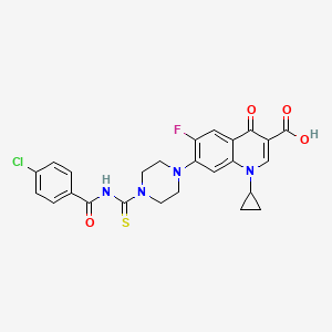 molecular formula C25H22ClFN4O4S B15007404 7-[4-[(4-Chlorobenzoyl)carbamothioyl]piperazin-1-yl]-1-cyclopropyl-6-fluoro-4-oxo-quinoline-3-carboxylic acid 