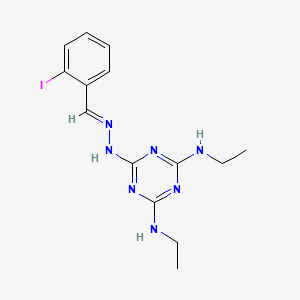 N,N'-diethyl-6-[(2E)-2-(2-iodobenzylidene)hydrazinyl]-1,3,5-triazine-2,4-diamine