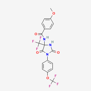 N-{2,5-dioxo-1-[4-(trifluoromethoxy)phenyl]-4-(trifluoromethyl)imidazolidin-4-yl}-4-methoxybenzamide