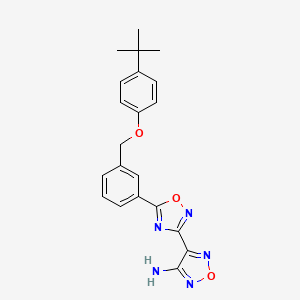 molecular formula C21H21N5O3 B15007428 4-(5-{3-[(4-Tert-butylphenoxy)methyl]phenyl}-1,2,4-oxadiazol-3-yl)-1,2,5-oxadiazol-3-amine 