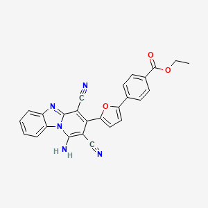 molecular formula C26H17N5O3 B15007452 Ethyl 4-[5-(1-amino-2,4-dicyanopyrido[1,2-a]benzimidazol-3-yl)furan-2-yl]benzoate 