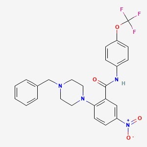 molecular formula C25H23F3N4O4 B15007477 2-(4-benzylpiperazin-1-yl)-5-nitro-N-[4-(trifluoromethoxy)phenyl]benzamide 