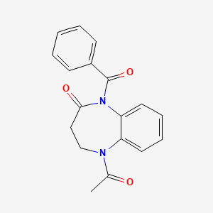 molecular formula C18H16N2O3 B15007488 5-acetyl-1-(phenylcarbonyl)-1,3,4,5-tetrahydro-2H-1,5-benzodiazepin-2-one 