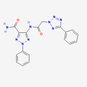 2-phenyl-5-{[(5-phenyl-2H-tetrazol-2-yl)acetyl]amino}-2H-1,2,3-triazole-4-carboxamide