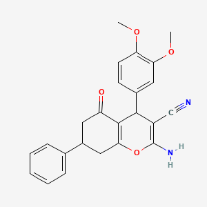 2-amino-4-(3,4-dimethoxyphenyl)-5-oxo-7-phenyl-5,6,7,8-tetrahydro-4H-chromene-3-carbonitrile