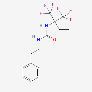 molecular formula C14H16F6N2O B15007522 1-(2-Phenylethyl)-3-[1,1,1-trifluoro-2-(trifluoromethyl)butan-2-yl]urea 