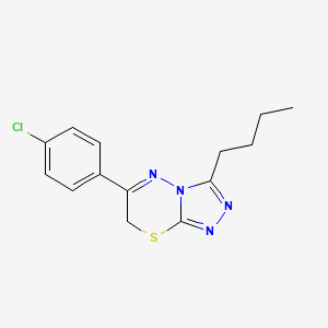 molecular formula C14H15ClN4S B15007539 3-butyl-6-(4-chlorophenyl)-7H-[1,2,4]triazolo[3,4-b][1,3,4]thiadiazine 