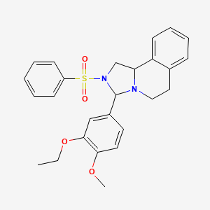 3-(3-Ethoxy-4-methoxyphenyl)-2-(phenylsulfonyl)-1,2,3,5,6,10b-hexahydroimidazo[5,1-a]isoquinoline